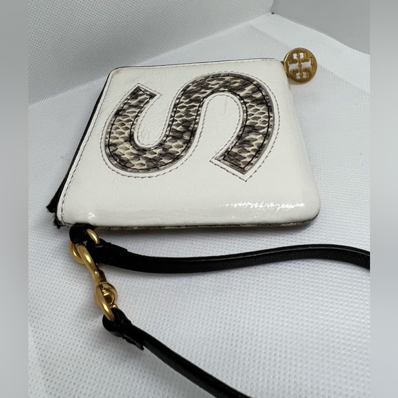 Preloved RARE 🔥 Tory Burch Monogram S leather Card Case Wallet Keychain - Picture 7 of 11